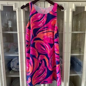 Lilly Pulitzer Jackie Shift Dress Silk in Plume Bloom Size Small